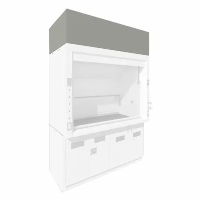 INSTOCK GRCE048P-NA-24GG-2 Fume Hood Ceiling Enclosure - Fume Hood Sash Stops, Canopy Connections & Spill Trays