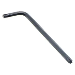 L-shaped Torx key with T5 tip size, standard end, and two tips. Made from alloy steel with black oxide finish. Long-reach design for accessing recessed fasteners in confined spaces.