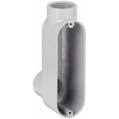 RACO Conduit Outlet Body: Aluminum, Powder Coated, 1 in Trade Size, LB Body - LB - 90° Elbow Type