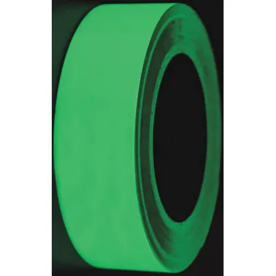 ABILITY ONE Floor Marking Tape: Glow-in-the-Dark, Solid, Green, 1 1/4 in x 50 ft - Glow-in-the-Dark Floor Marking Tape