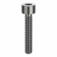 Inch-system socket head cap screw with #6-32 thread, 3/4 in length, and 7/64 in hex drive. Made from 316 stainless steel (H5 grade) with plain finish and right-hand thread. Used for fastening components in machinery, equipment, and structural assemblies requiring corrosion resistance.