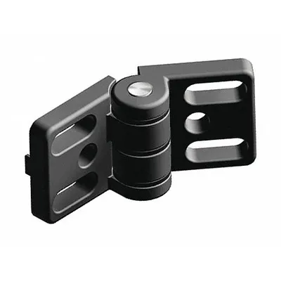 FATH INC. Hinge: 40 mm x 80 mm, 45 Series, For 10 mm Slot Wd, Black, Zinc, 8.3 mm Mounting Hole - Slotted Fixed Hinges