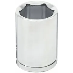 This 1/2" drive hand socket features an 11/16" SAE hex size with a standard 6-point configuration. Constructed from chrome, it is suitable for tightening or loosening fasteners in automotive, machinery, and general industrial applications.