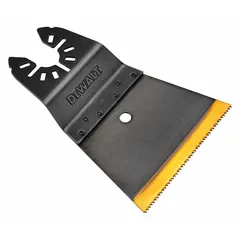 Steel plunge-cutting blade with 2-1/2 in width and overall length. Open-back universal OIS mount fits most oscillating multi-tools. Used for making precise plunge cuts in wood during renovation, demolition, and carpentry work.