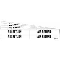 Pipe Marker: Air Return, White, Black, Fits 3/4 to 2 3/8 in Pipe O.D., 4 Pipe Markers, 5 PK (MPN 7009-4-PK)