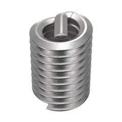 Free-running tanged helical insert for repairing or reinforcing internal threads in metal components. Features #8-32 thread size, right-hand coarse threads, and plain finish. Supplied in a 100-piece pack.
