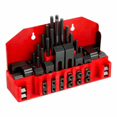 WESTWARD Machine Clamping Kit: For 1/2 in T-Slot, M10x1.5 Stud, 52 Pc - Wall-Mount Machine Clamping Kits