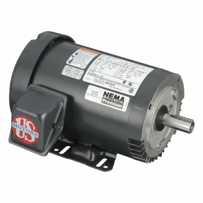 U.S. MOTORS General Purpose Motor: C-Face Mount, Totally Enclosed Fan Cooled, 1 1/2 hp - C-Face with Rigid Base 3-Phase General Purpose AC Motors