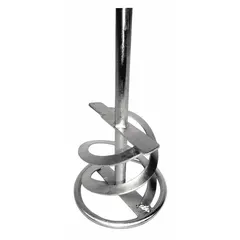 Single paddle for mixing all viscosity materials. Features M14 threaded connection for secure attachment to power mixers. Length 24 inches, diameter 6 19/64 inches. Suitable for blending paints, adhesives, epoxies, and grouts.