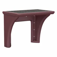 Wall-mount desk from the Endurance series with a burgundy polyethylene laminate top. Overall dimensions: 36 in wide, 24 in deep, 29 in high. Designed for space-saving installation in industrial offices, control rooms, or maintenance areas where a compact workstation is needed.