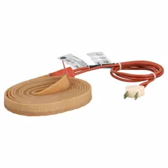 This silicone rubber heating tape is 8 ft long, 1/2 in wide, and 1/8 in thick. It is chemical resistant, ungrounded, and has no backing. Designed for use on metal surfaces, it requires an external controller to regulate temperature. Suitable for freeze protection and process temperature maintenance on pipes and equipment.