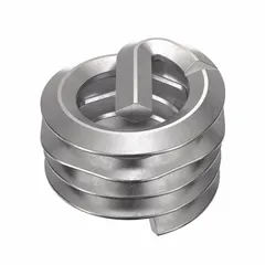 Screw-locking tangless helical insert for repairing or reinforcing threads in metal components. Features #8-32 coarse thread, right-hand direction, plain finish, and 18-8 material with tensile strength of 200,000 to 250,000 psi. Supplied in a 100-piece pack.