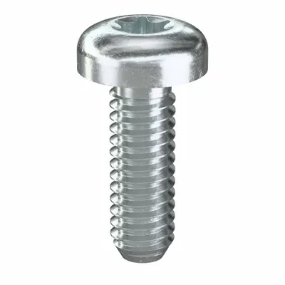 TAMPER-PRUF SCREW Machine Screw: #8-32 Thread Size, 1/2 in Lg, Steel, Zinc-Plated, Pan, Torx/Star - Pan Head Machine Screws