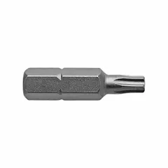 Insert Torx bit with T20 size, Torx head, and hex drive. Suitable for driving or removing Torx screws in assembly, maintenance, and repair tasks. Sold in a 5-pack.