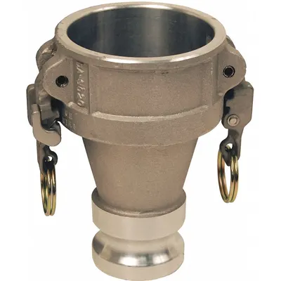 DIXON VALVE & COUPLING Cam and Groove Adapter: 100 psi Max. Working Pressure @ 70 F, 6 5/16 in Overall Lg - Type DA Aluminum Cam & Groove Fittings