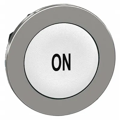 SCHNEIDER Push Button Head: 30 mm Panel Size, Non-Illuminated, Metallic, On - Heads for Push Buttons