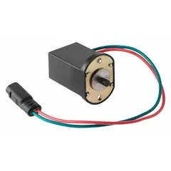 This solenoid assembly is a replacement part for touchless faucets in the Kumin® series. It operates on 24V AC voltage and includes electrical wiring. Constructed from plastic with a metal/plastic, unfinished finish, it controls water flow in response to sensor activation.