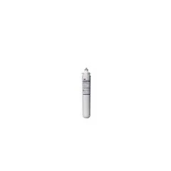 This quick-connect water filter is designed for ice machines and refrigerators. It uses polyphosphate filter media to reduce scale buildup. The filter has a flow rate of 2 gpm and an overall height of 14 1/2 inches.
