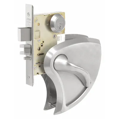 CORBIN RUSSWIN Door Lockset: Classroom Security Lever Locksets, Stainless Steel, ADA Compliant