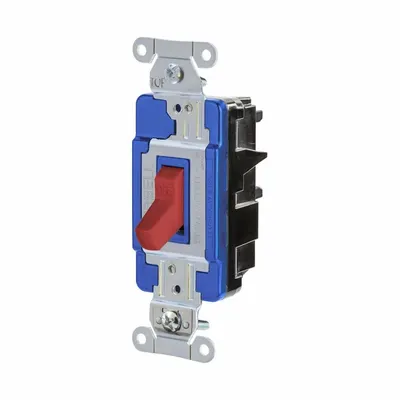 HUBBELL Wall Switch: Toggle Switch, Single Pole, Maintained, Red, 120/277V AC - Toggle Wall Switches