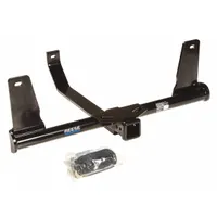 Steel step bumper hitch with powder-coated finish. Gross trailer weight capacity of 3,500 lb and tongue weight of 525 lb. Designed for Hyundai Santa Fe, no drilling required for installation. Used for towing trailers and other equipment