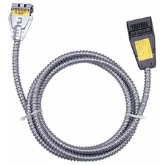 Modular wiring accessory for open ceiling lighting systems. Includes power feed wires. Measures 7/16 in width by 2 1/4 in height, 25 ft length. Used to connect and power lighting fixtures in commercial or industrial spaces.
