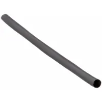 Medical grade heat shrink tubing with a 0.09-inch inner diameter before shrinking and a 6-inch length. Black color, 2:1 shrink ratio, supplied in a pack of 5. Used for insulating, protecting, and bundling wires and cables in medical devices and equipment, providing electrical insulation and strain relief