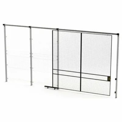HUSKY RACK & WIRE Slide Door: 10 ft H x 10 ft W x 1 3/4 in D - Husky Rack & Wire Quick-Assemble Woven-Wire Partition Components