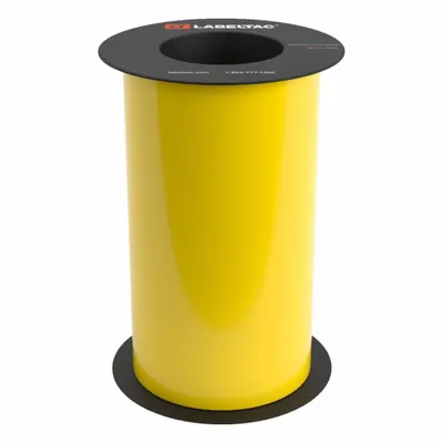 CREATIVE SAFETY SUPPLY LabelTac 9 Standard Supply: 9 in x 75 ft, Vinyl, Yellow (Gloss) - LabelTac Thermal Transfer Continuous Label Rolls