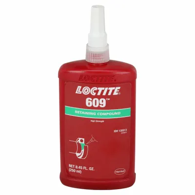 LOCTITE Retaining Compound: 609, 8.5 fl oz, Bottle, Green - Close-Fitting Parts Retaining Compounds