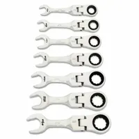 GEARWRENCH Combination Wrench Set: Alloy Steel, Full Polish Chrome, 7 Tools, Flex (MPN 86878)