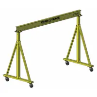 HARRINGTON Portable Gantry Crane: Fixed Span, Adj Ht, 2,000 lb Load Capacity, Steel (MPN 512-2000-15-16)
