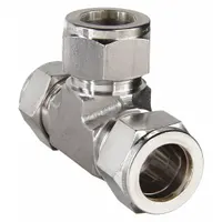 PARKER Compression Tee Fitting: 1 in OD x 1 in OD x 1 in OD Fitting Size, Stainless Steel (MPN 16ET16-316)