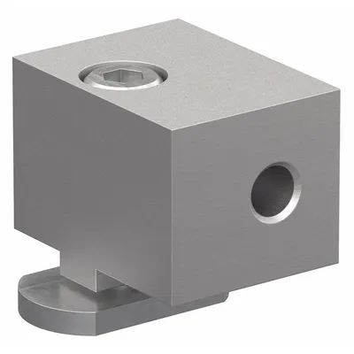 80/20 Panel Mount Block: For Std Panel, Anodized, Silver, Aluminum, Metric - Panel Mounting Blocks