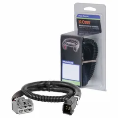 Pre-wired harness for connecting a trailer brake controller to the vehicle's wiring system. Overall length 24 inches, width 1 inch, height 1 inch. Provides a direct OEM-style connection without splicing.