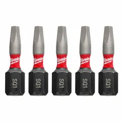 Imperial standard insert bit with #1 bit size and S1 industry size. Hex shank for secure fit in power tools. Sold in a 5-pack. Suitable for driving screws in assembly and construction tasks.