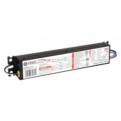 GE LAMPS Fluorescent Ballast: 120 to 277V AC, 1/2 Lamps Supported - Instant Start Electronic Fluorescent Ballasts