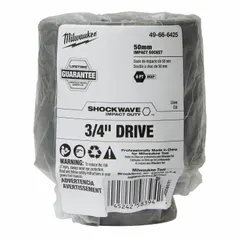 This 3/4" drive impact socket is designed for heavy-duty fastening and loosening of metric 50 mm fasteners. The 6-point deep profile provides high torque transfer and access to recessed nuts and bolts. Friction retention helps secure the socket on the anvil. Suitable for industrial maintenance, construction, and automotive applications.