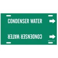 Pipe Marker: Condenser Water, Green, White, Fits 10 to 15 in Pipe O.D., 1 Pipe Markers, With Arrows (MPN 4039-H)