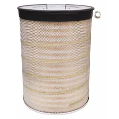 Round/oval engine air filter with axial seal. Outside diameter 17 5/8 in. Designed for use in Wabco vehicles to remove airborne contaminants from engine intake air.
