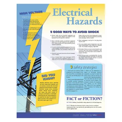 SAFETYPOSTER.COM Safety Poster: 22 in x 17 in Nominal Sign Size, No Protective Coating, Write on Surface - Electrical Hazards Posters
