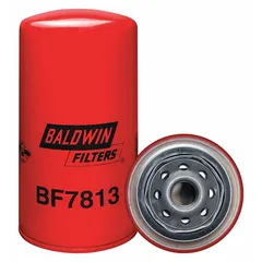 Spin-on fuel filter with M20-1.50 thread size and 3 11/16 in outside diameter. Cellulose media for contaminant removal. Includes attached gasket. Used in diesel engine fuel systems for trucks and similar applications.