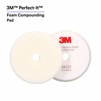 PERFECT-IT Random Orbital: Pad, Unthreaded Center Hole, Hook-and-Loop, Foam, 5 in Outside Dia - Vehicle Compound Pads