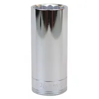 SK PROFESSIONAL TOOLS Socket: Metric, 1/2 in Drive Size, 26 mm Socket Size, 12-Point, Deep, Chrome (MPN 48026)