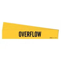 Pipe Marker: Overflow, Yellow, Black, Fits 8 in and Larger Pipe O.D., 1 Pipe Markers, 5 PK (MPN 7208-1HV-PK)