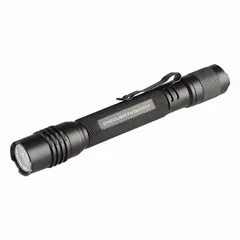 This rechargeable flashlight delivers 550 lumens with a 2.25-hour run time at maximum brightness and a 203-meter beam distance. It features a tail switch for momentary or constant-on operation and includes a USB Type-C charging cord. The unit comes with a rechargeable battery. Suitable for inspection, search, and outdoor work.