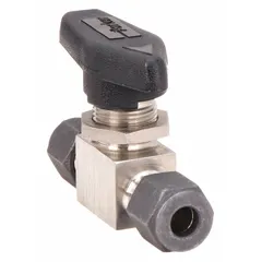 This one-piece straight-body ball valve features 316 stainless steel construction with sweat x sweat connections and a lever handle. It provides on/off flow control in industrial piping systems where corrosion resistance is required.