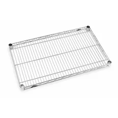 Steel shelf kit with chrome finish for use with Top-Track Wire Shelving systems. Includes two fixed shelves, accommodates five shelf positions, and features a 1/4 in lip height. NSF approved for commercial storage applications.