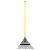 NUPLA Leaf Rake: Spring Brace Head, Steel Head, Fiberglass Handle, 54 in Handle Lg (MPN 75.69-610)