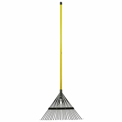 NUPLA Leaf Rake: Spring Brace Head, Steel Head, Fiberglass Handle - Standard Leaf Rakes